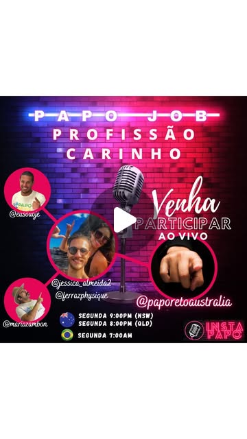 InstaTV Papo Reto Australia Com Lucas e Jessica "Quanto você pagaria para alguém cuidar de quem você MAIS AMA? 